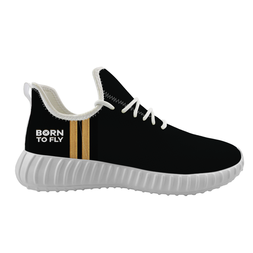 Born To Fly & Pilot Epaulettes (2 Lines) Designed Sport Sneakers & Shoes (WOMEN)