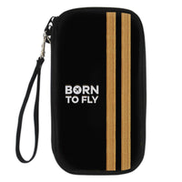 Thumbnail for Born To Fly & Pilot Epaulettes (2 Lines) Designed Travel Cases & Wallets