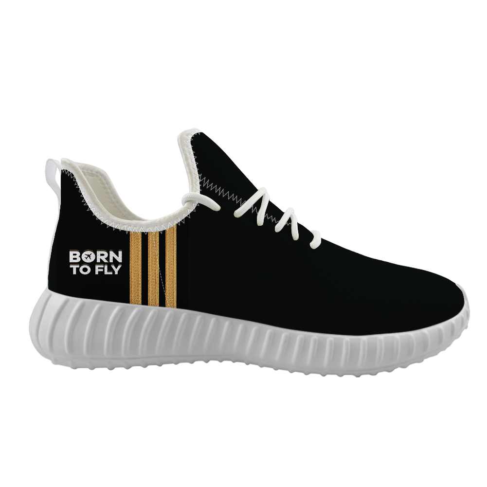 Born To Fly & Pilot Epaulettes (3 Lines) Designed Sport Sneakers & Shoes (WOMEN)