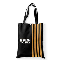 Thumbnail for Born To Fly & Pilot Epaulettes (4 Lines) Designed Tote Bags
