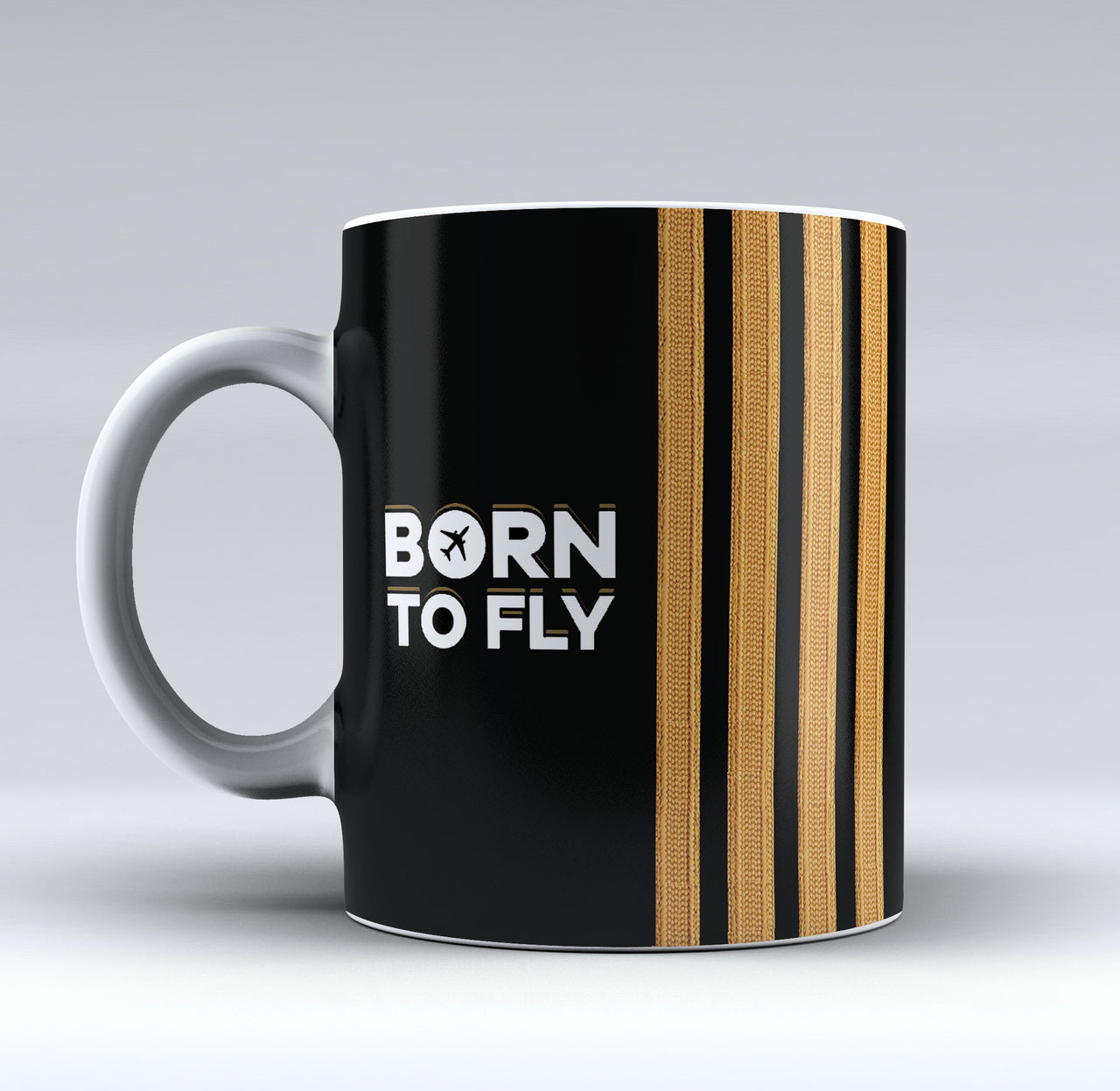 Born To Fly & Epaulettes (4,3,2 Lines) Designed Mugs