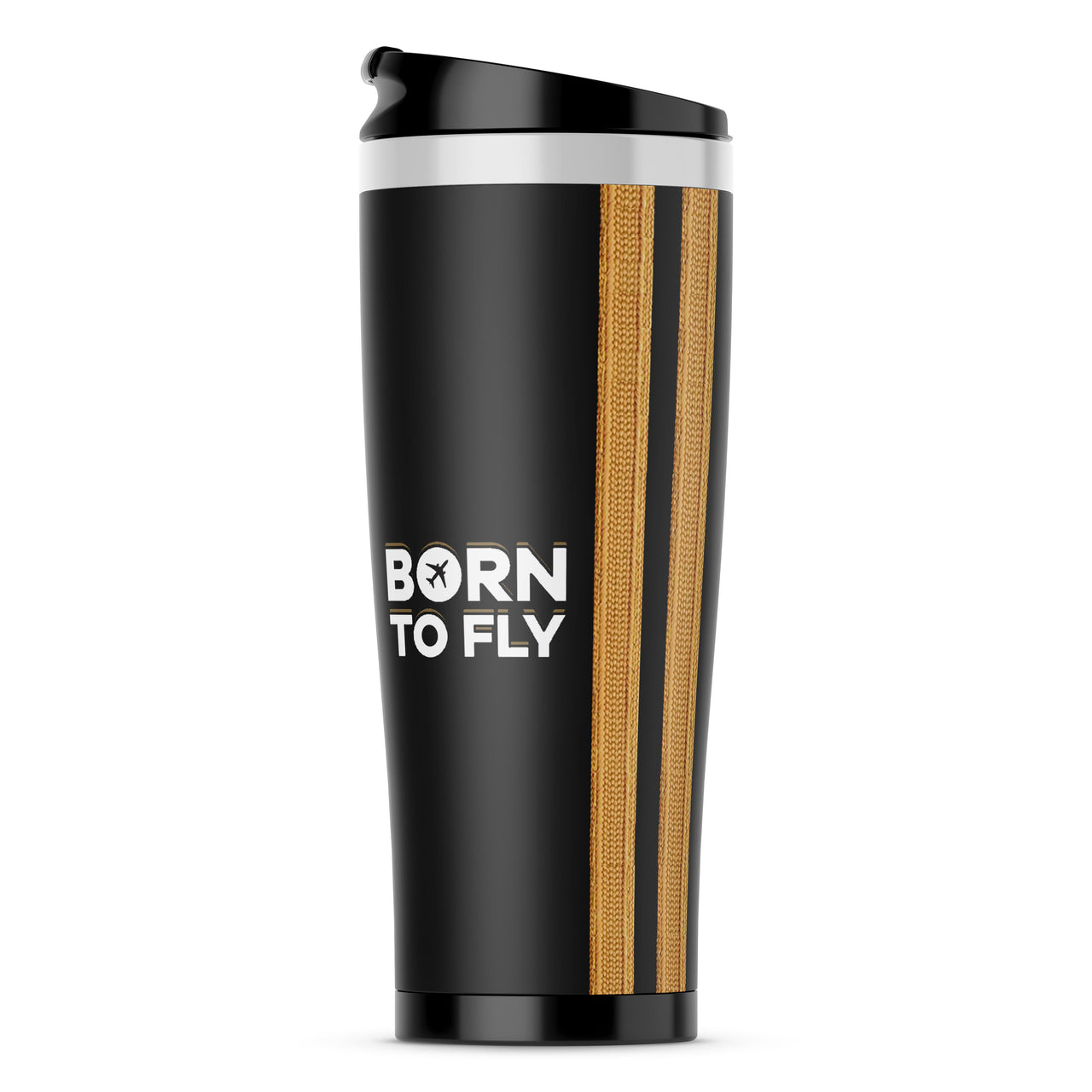 Born To Fly & Epaulettes (4,3,2 Lines) Designed Stainless Steel Travel Mugs