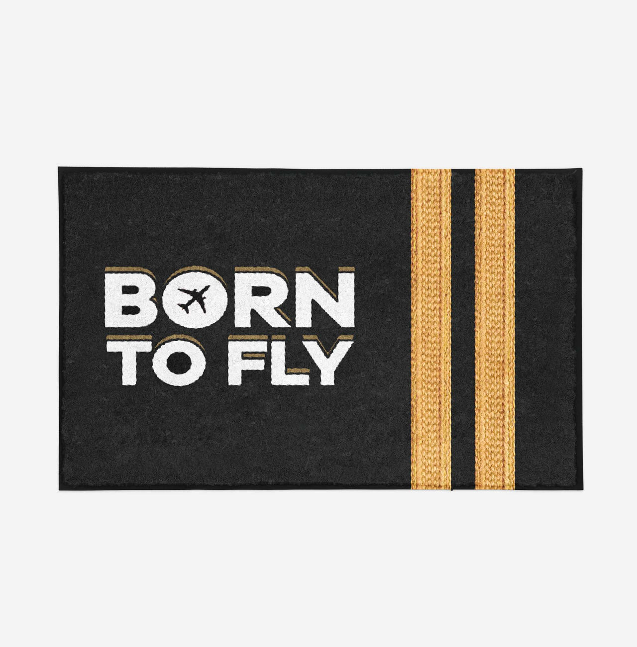 Born to Fly & Pilot Epaulettes (2 Lines) Designed Door Mats