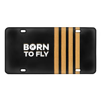 Thumbnail for Born to Fly & Pilot Epaulettes 4 Lines Designed Metal (License) Plates