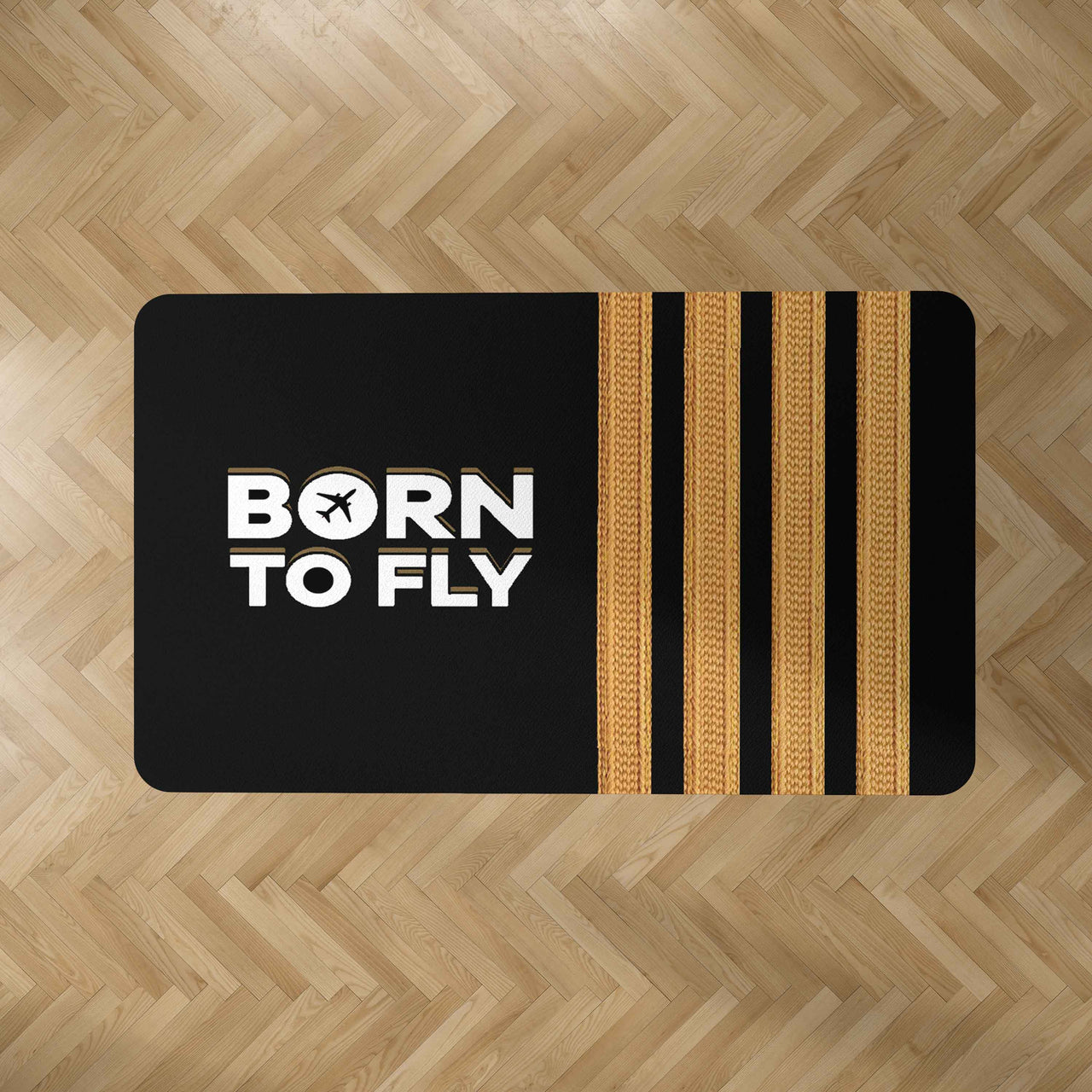Born to Fly & Pilot Epaulettes 4 Lines Designed Carpet & Floor Mats