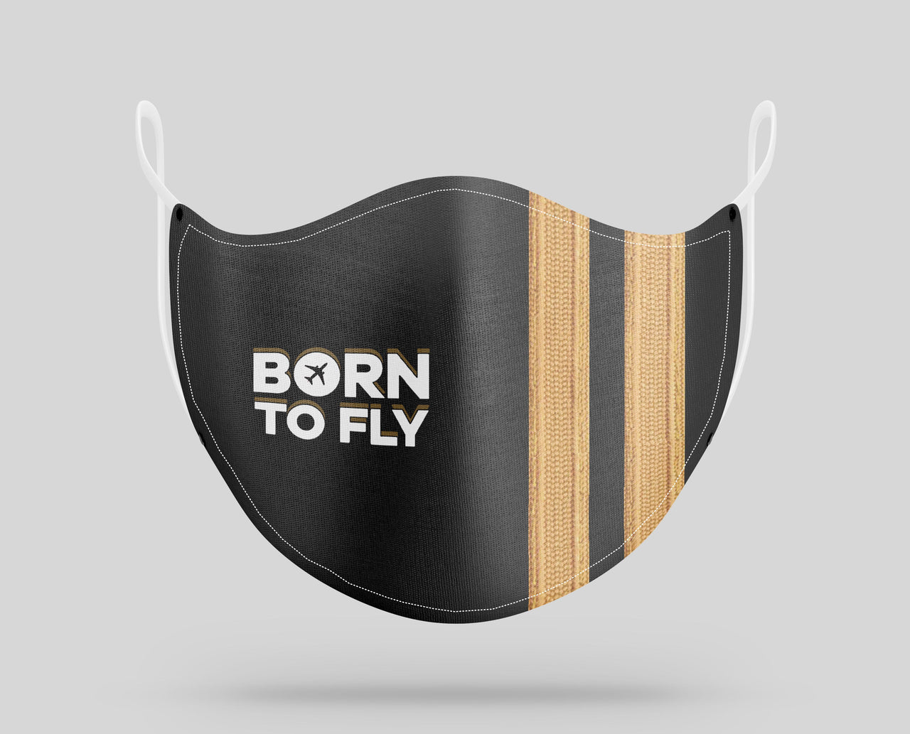 Born to Fly & Pilot Epaulettes (4,3,2 Lines) Designed Face Masks