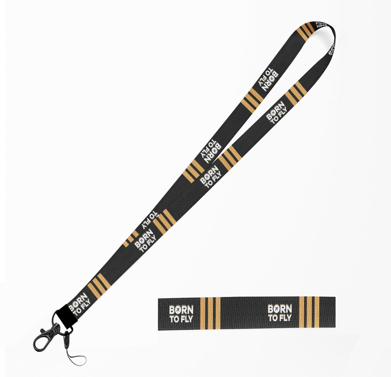 Born to Fly & Pilot Epaulettes (3 Lines) Designed Lanyard & ID Holders