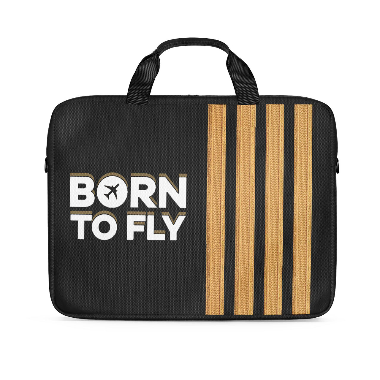 Born to Fly & Pilot Epaulettes (4,3,2 Lines) Designed Laptop & Tablet Bags