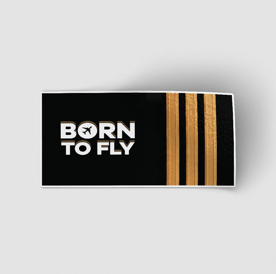 Born to Fly & Pilot Epaulettes (3 Lines) Designed Stickers
