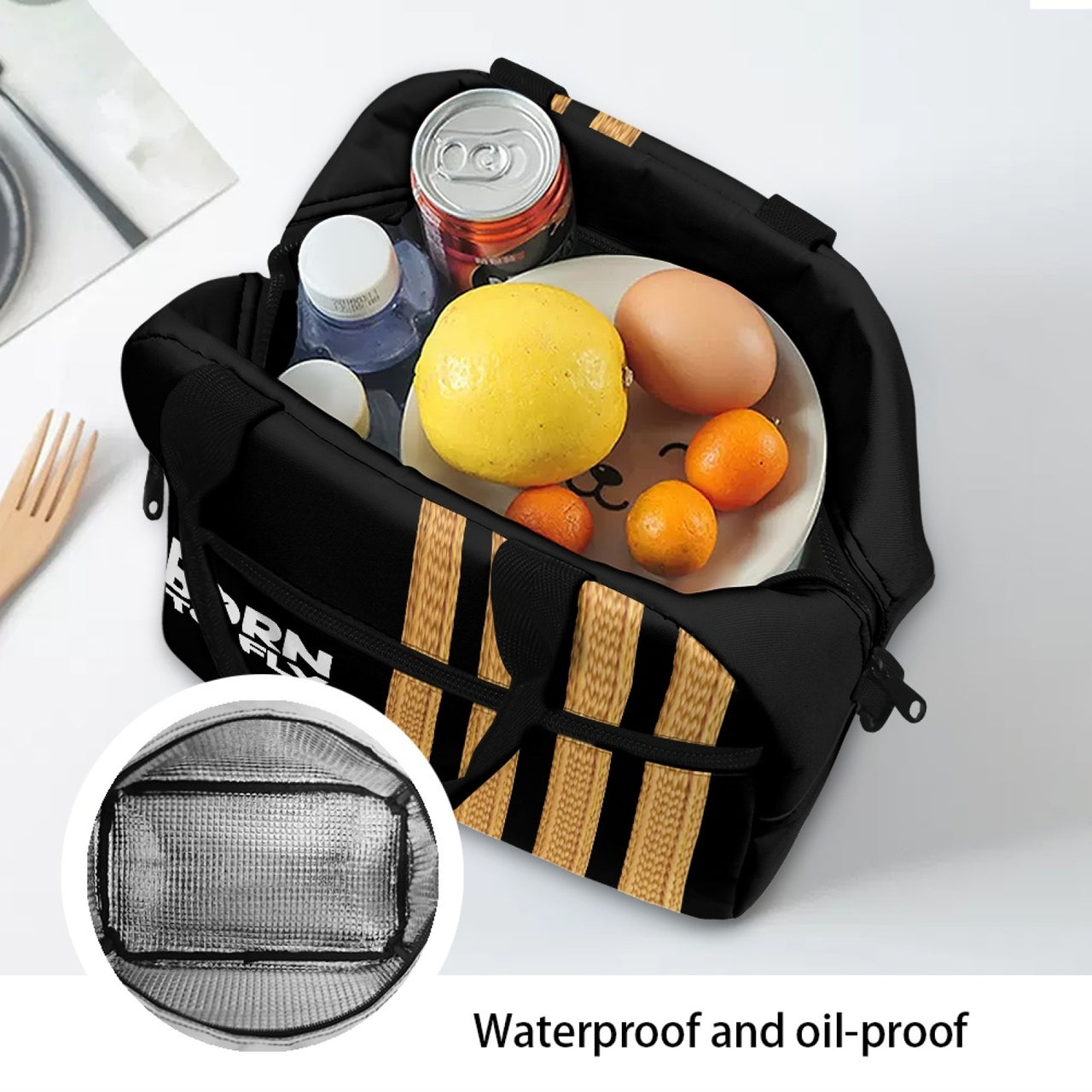 Born to Fly & Pilot Epaulettes (4,3,2 Lines) Designed Lunch Bags