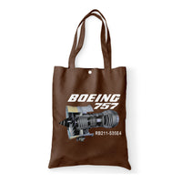 Thumbnail for Boeing 757 & Rolls Royce Engine (RB211) Designed Tote Bags