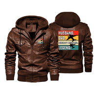 Thumbnail for Husband & Dad & Aircraft Mechanic & Legend Designed Hooded Leather Jackets
