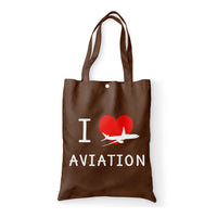 Thumbnail for I Love Aviation Designed Tote Bags