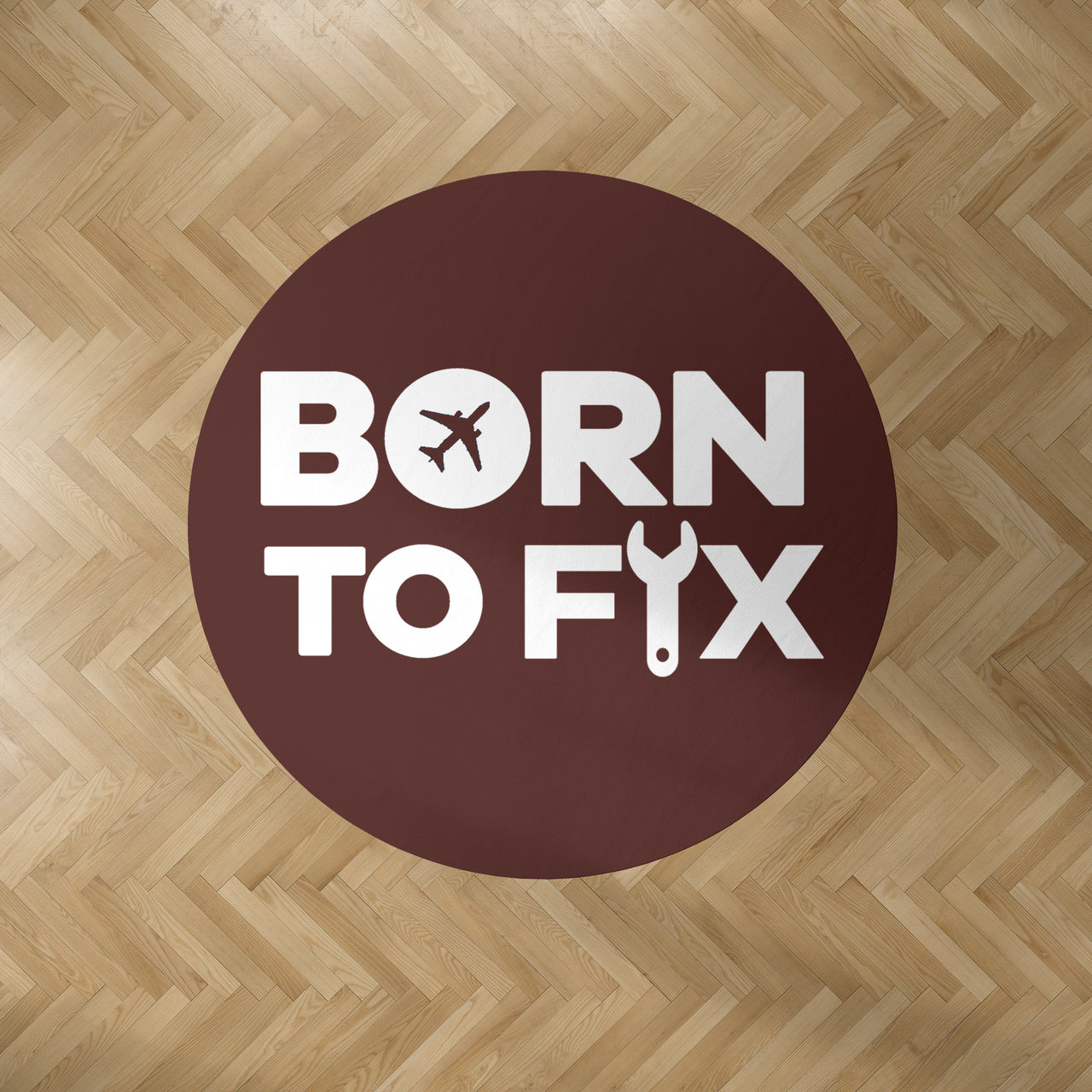 Born To Fix Airplanes Designed Carpet & Floor Mats (Round)