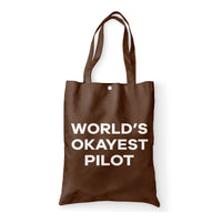 Thumbnail for World's Okayest Pilot Designed Tote Bags