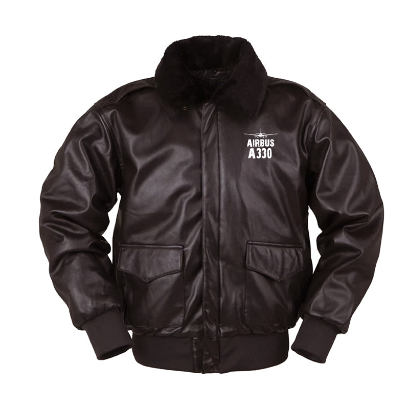 Airbus A330 & Plane Designed Leather Bomber Jackets