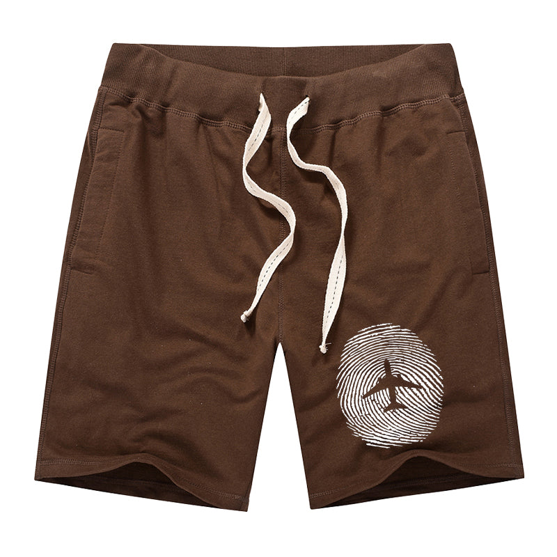 Aviation Finger Print Designed Cotton Shorts