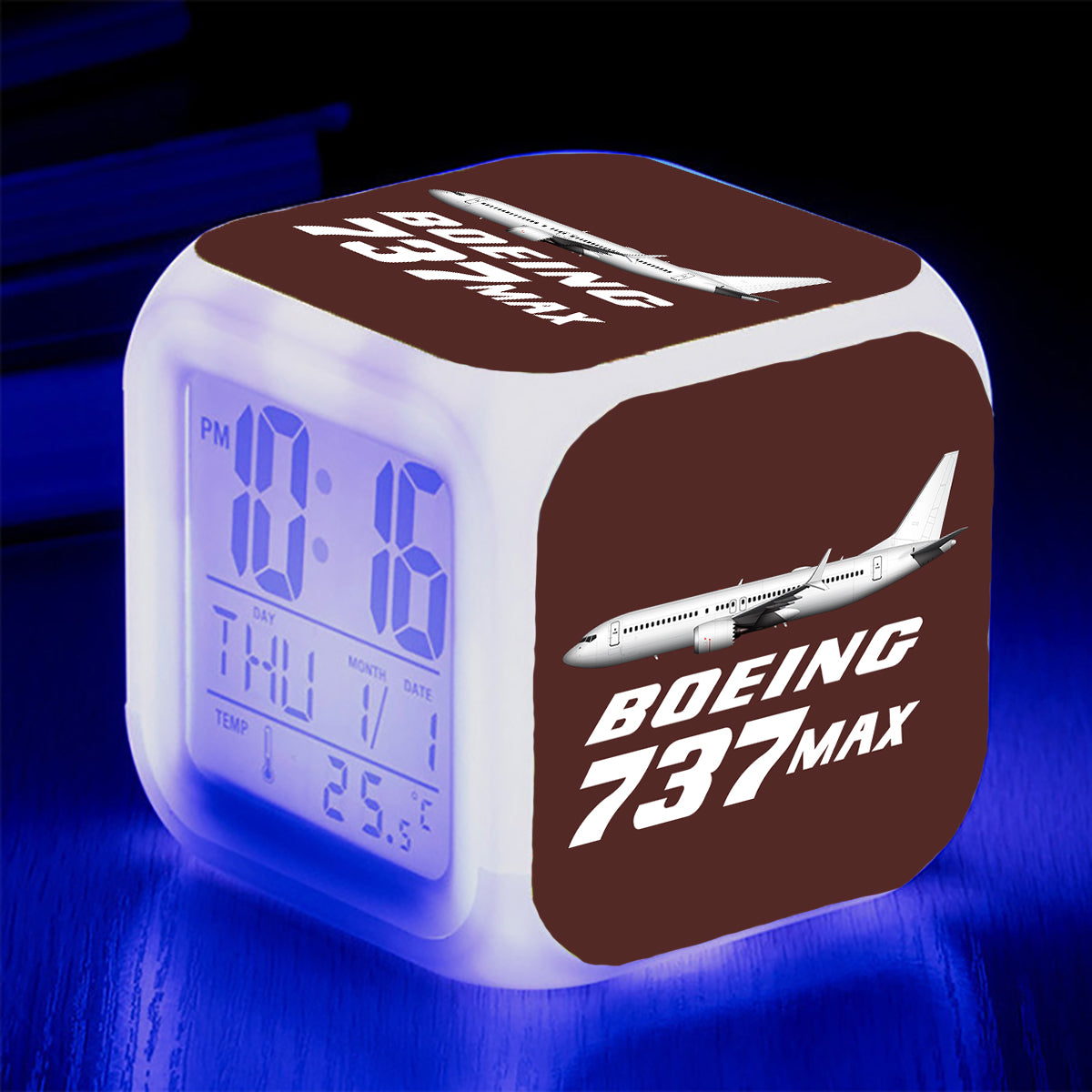 The Boeing 737Max Designed "7 Colour" Digital Alarm Clock