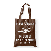 Thumbnail for People Fly Planes Pilots Fly Helicopters Designed Tote Bags