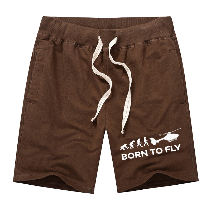Born To Fly Helicopter Designed Cotton Shorts