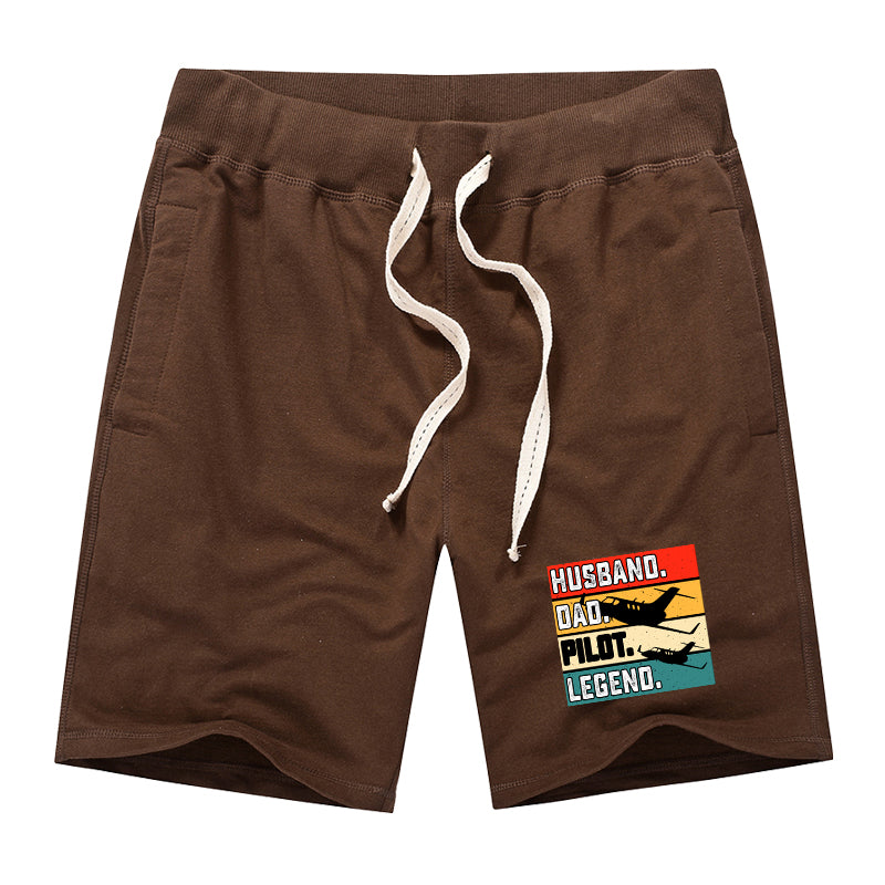 Husband & Dad & Pilot & Legend Designed Cotton Shorts