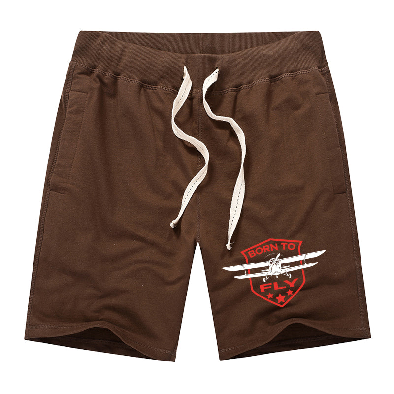 Super Born To Fly Designed Cotton Shorts
