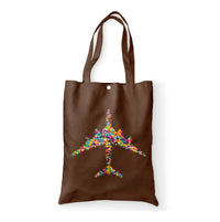 Thumbnail for Colourful Airplane Designed Tote Bags
