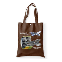 Thumbnail for Airbus A380 & GP7000 Engine Designed Tote Bags