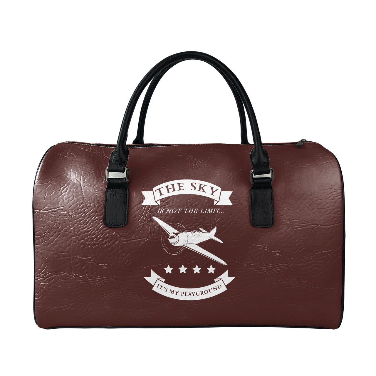 The Sky is not the limit, It's my playground Designed Leather Travel Bag