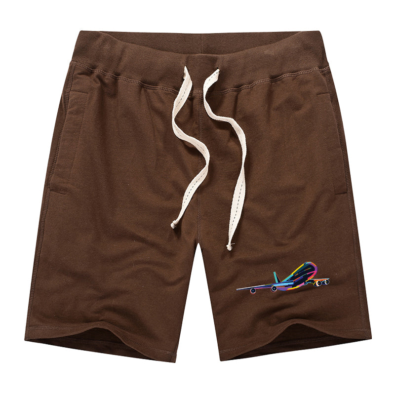 Multicolor Airplane Designed Cotton Shorts