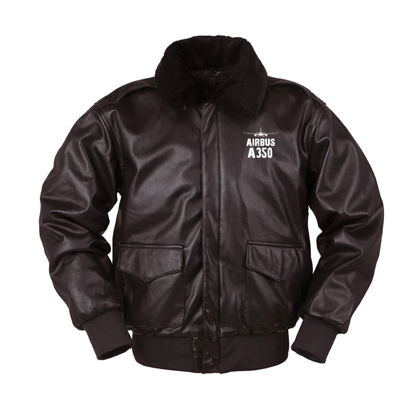 Airbus A350 & Plane Designed Leather Bomber Jackets