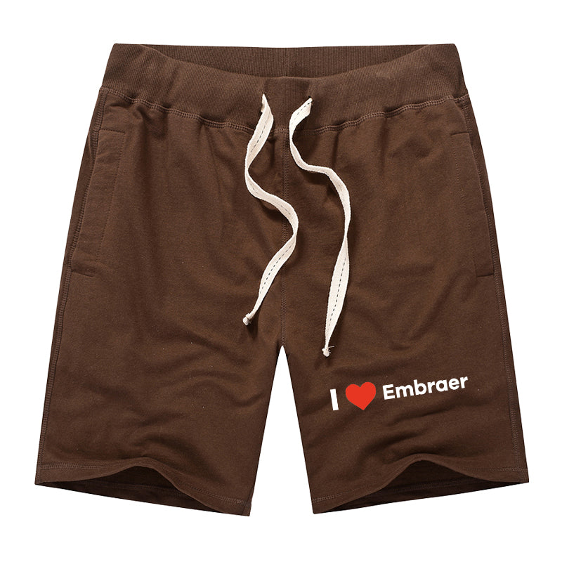 I Love Embraer Designed Cotton Shorts