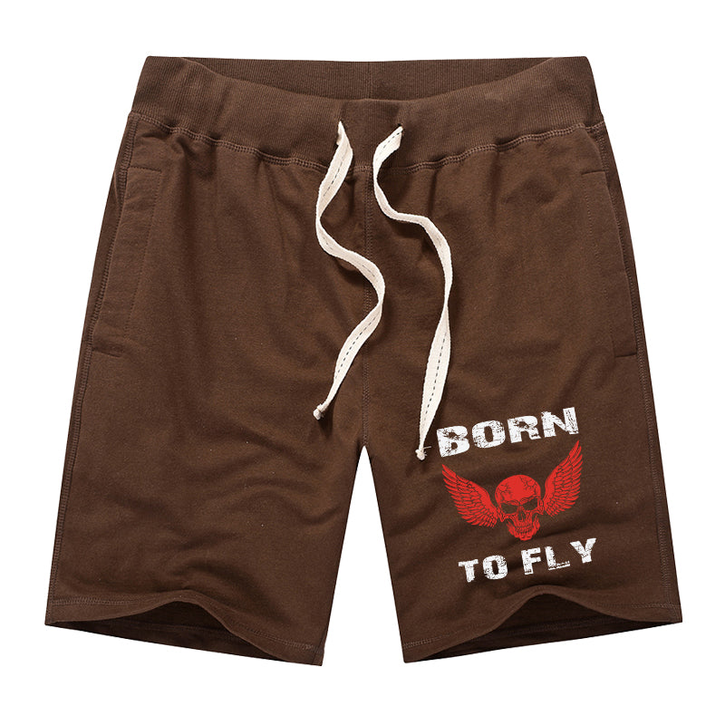 Born To Fly SKELETON Designed Cotton Shorts
