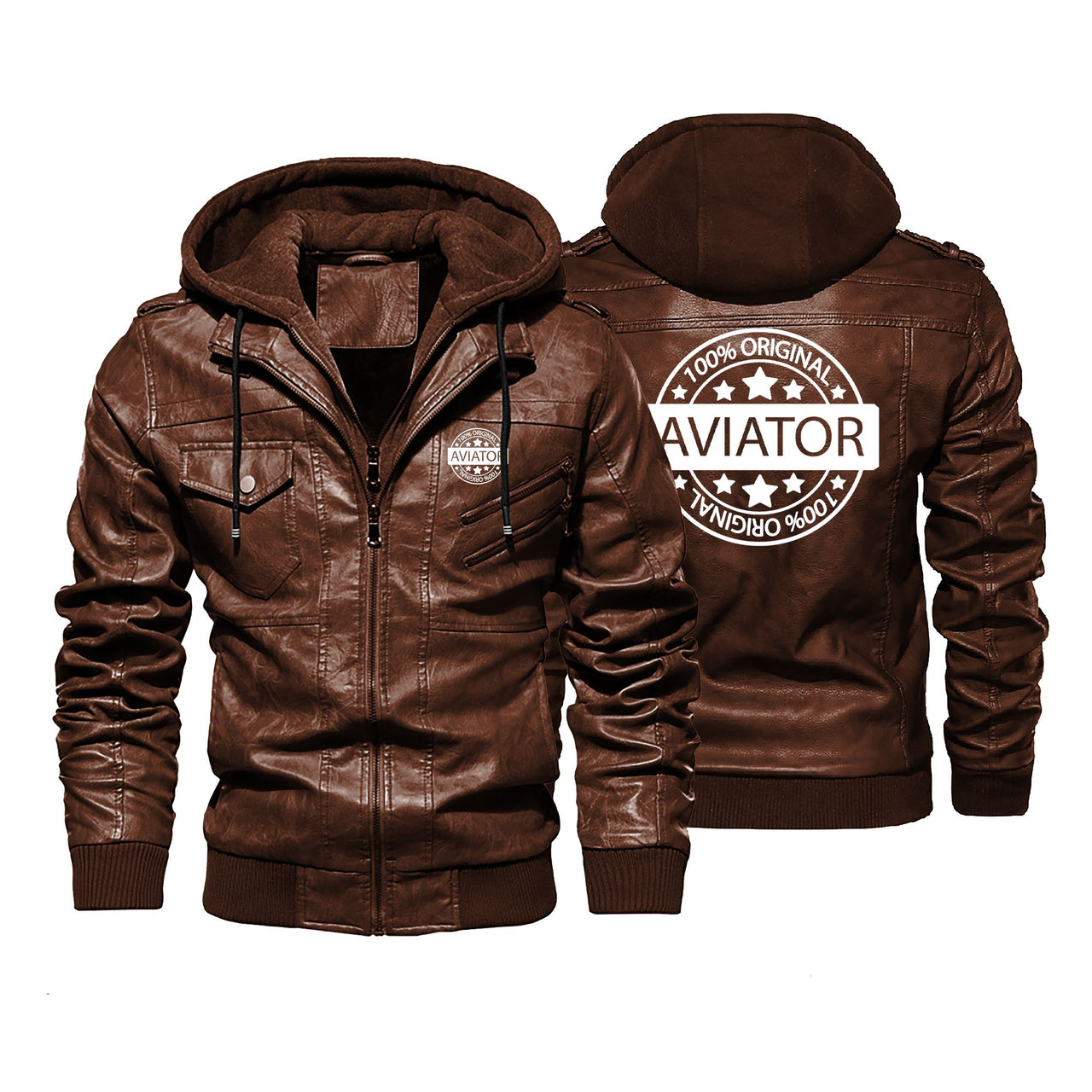 100 Original Aviator Designed Hooded Leather Jackets