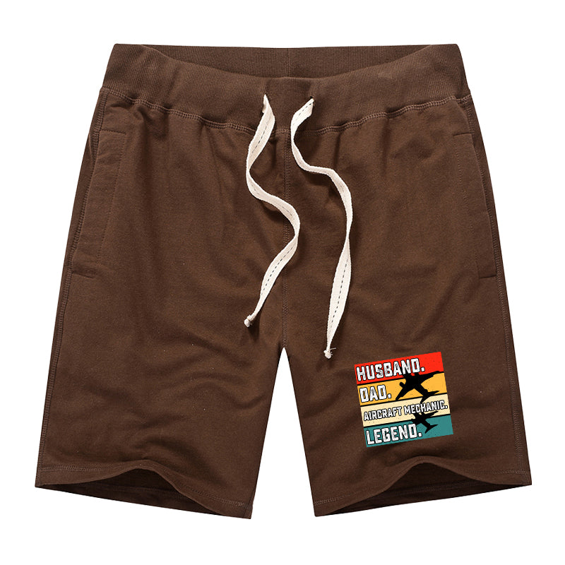 Husband & Dad & Aircraft Mechanic & Legend Designed Cotton Shorts