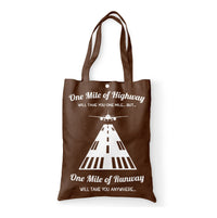 Thumbnail for One Mile of Runway Will Take you Anywhere Designed Tote Bags
