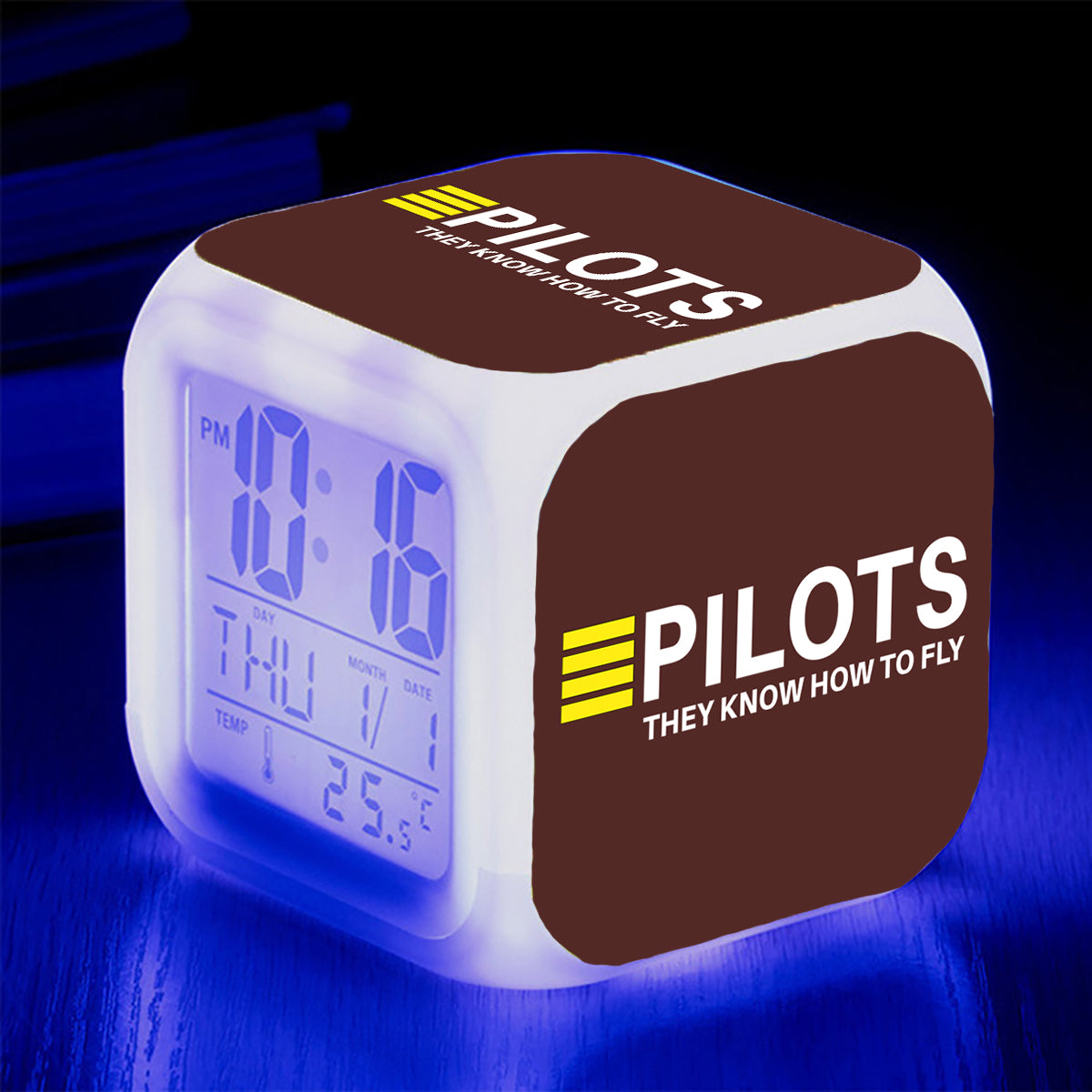 Pilots They Know How To Fly Designed "7 Colour" Digital Alarm Clock