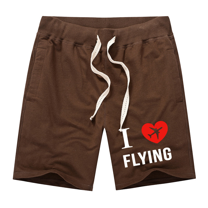I Love Flying Designed Cotton Shorts