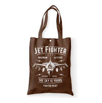Thumbnail for Jet Fighter - The Sky is Yours Designed Tote Bags