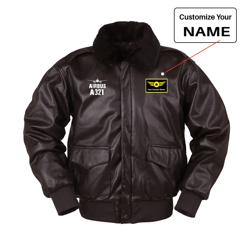 Airbus A321 & Plane Designed Leather Bomber Jackets