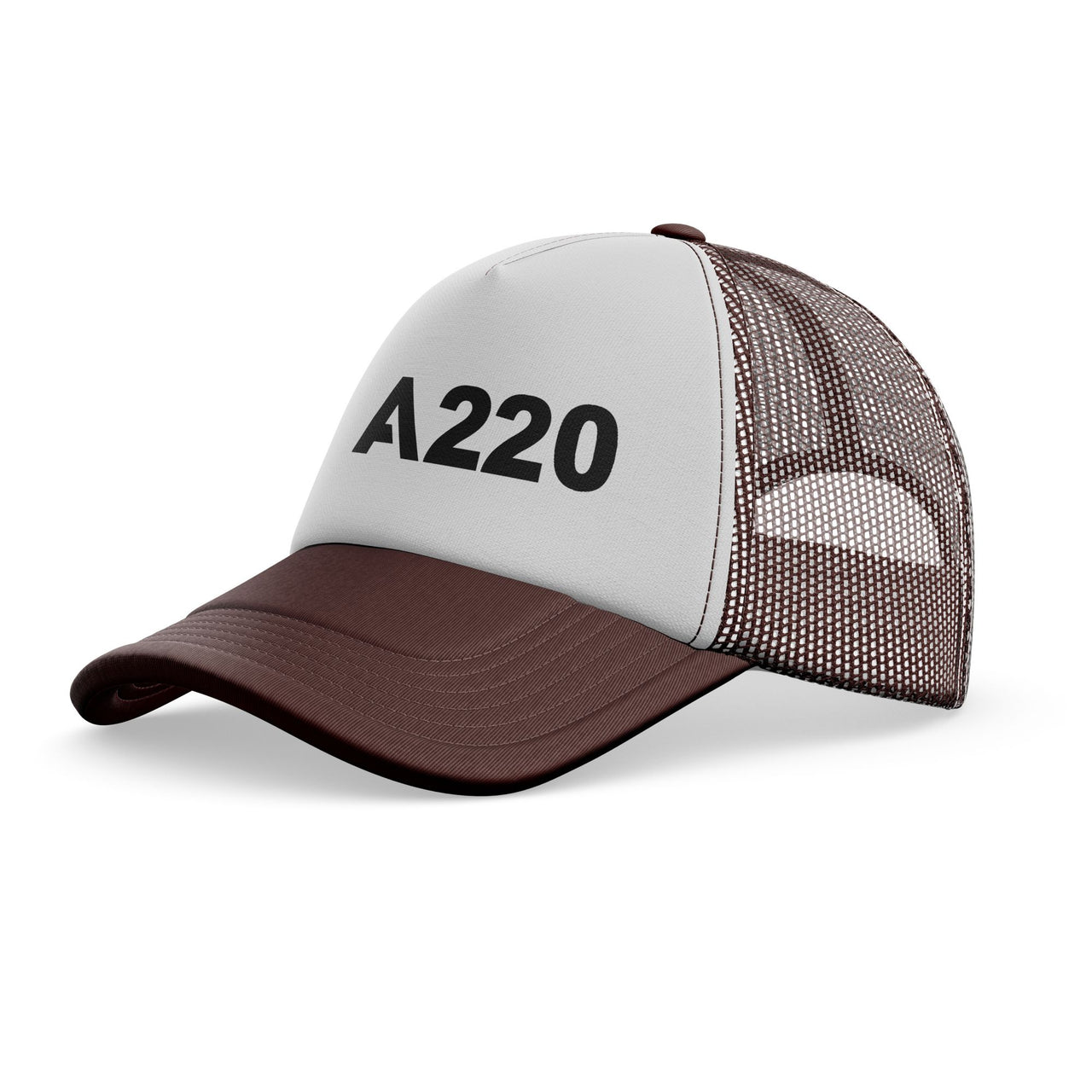 A220 Flat Text Designed Trucker Caps & Hats