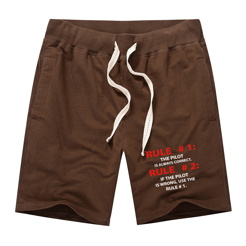 Rule 1 - Pilot is Always Correct Designed Cotton Shorts
