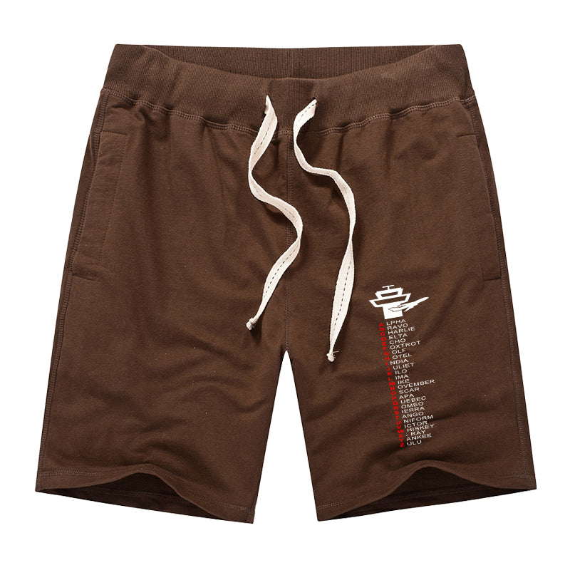Aviation Alphabet Designed Cotton Shorts