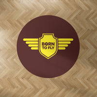 Thumbnail for Born To Fly & Badge Designed Carpet & Floor Mats (Round)