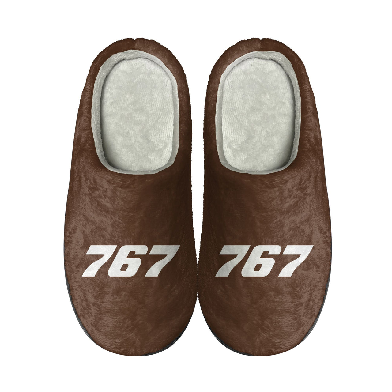 767 Flat Text Designed Cotton Slippers