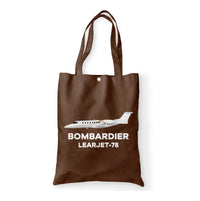 Thumbnail for The Bombardier Learjet 75 Designed Tote Bags
