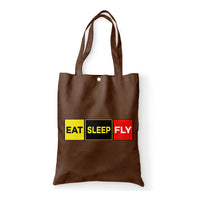 Thumbnail for Eat Sleep Fly (Colourful) Designed Tote Bags