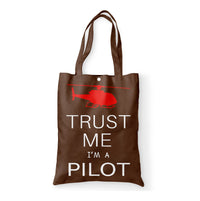 Thumbnail for Trust Me I'm a Pilot (Helicopter) Designed Tote Bags