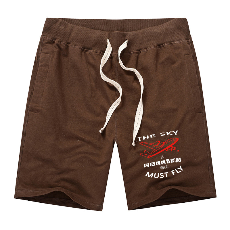 The Sky is Calling and I Must Fly Designed Cotton Shorts
