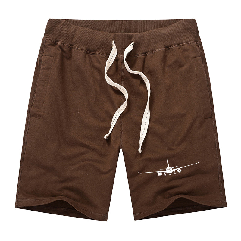 Airbus A350 Silhouette Designed Cotton Shorts